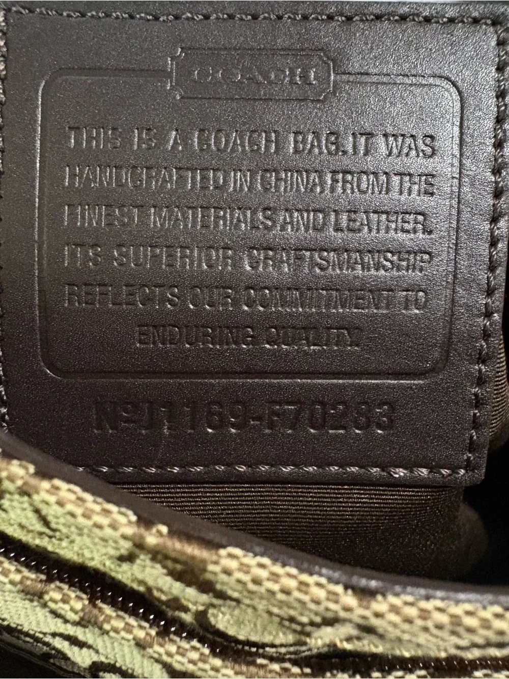 Y2K Coach Brown Signature Jacquard Canvas Messenger Bag with Tan Leather Trim